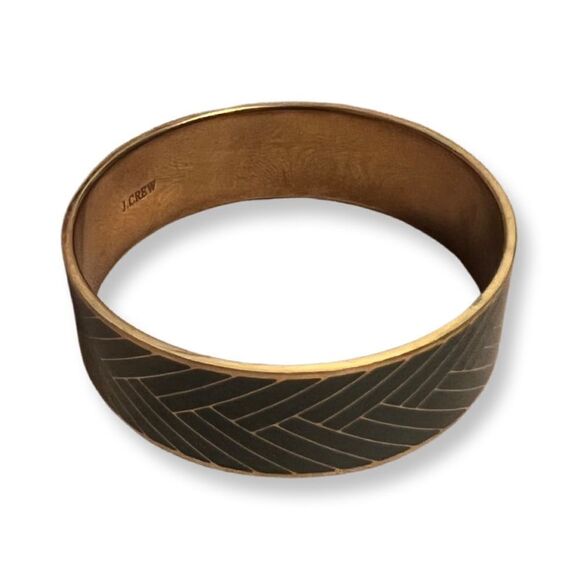 🤯5/$20🤯 J. Crew Green And Gold Geometric Bangle - Picture 1 of 3